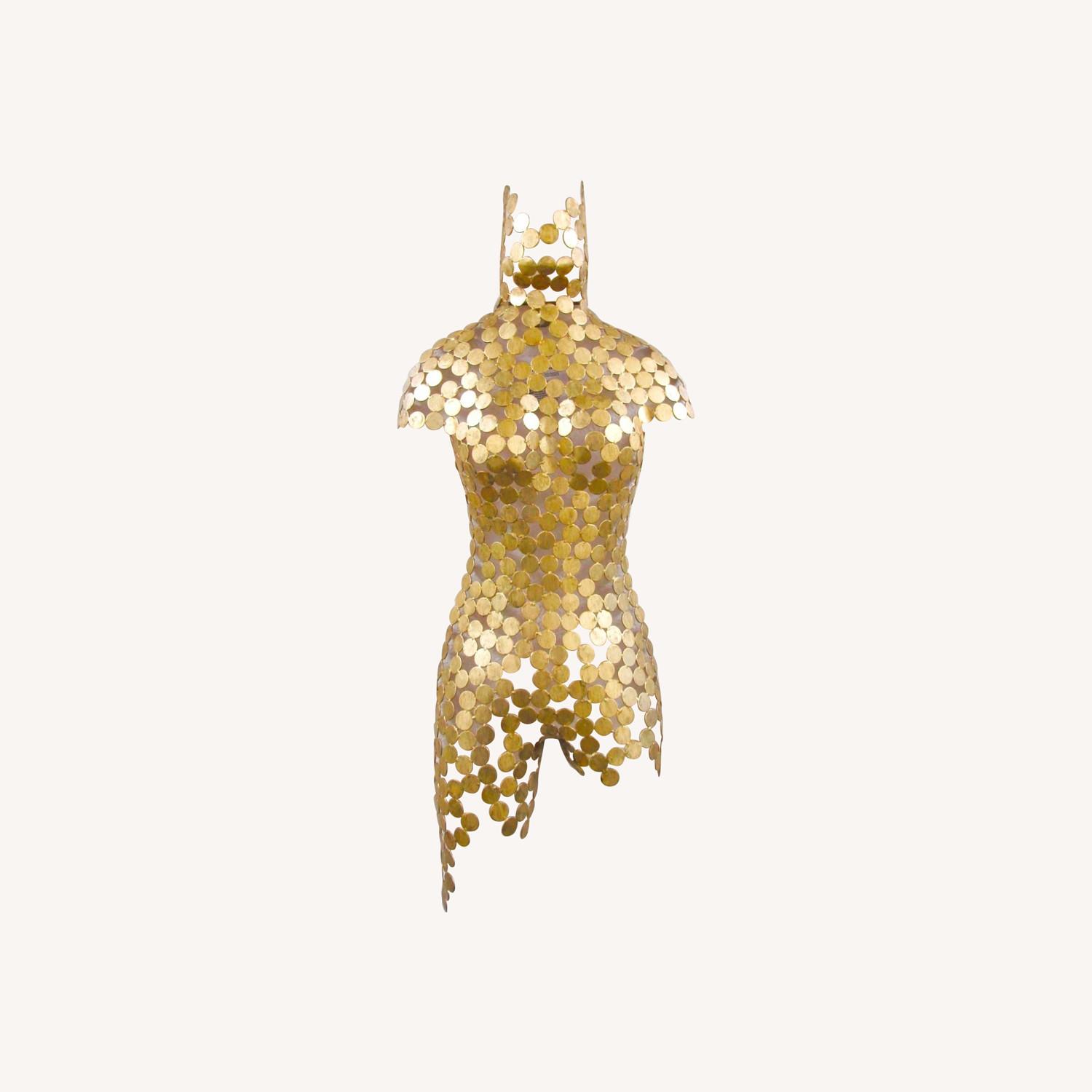 New Gold Leaf Female Torso Wall Art - image-0