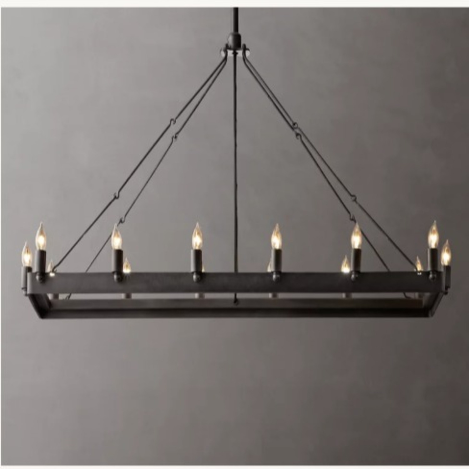 Restoration Hardware Camio Candelabra Rectangular Chandelier - image-2