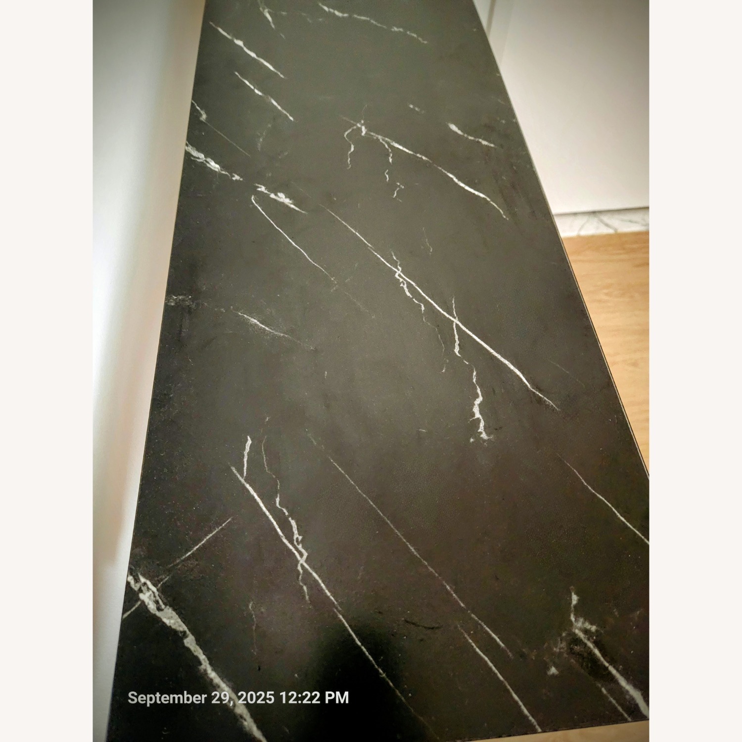 Black Faux Marble Sideboard/Gold Accents - image-4