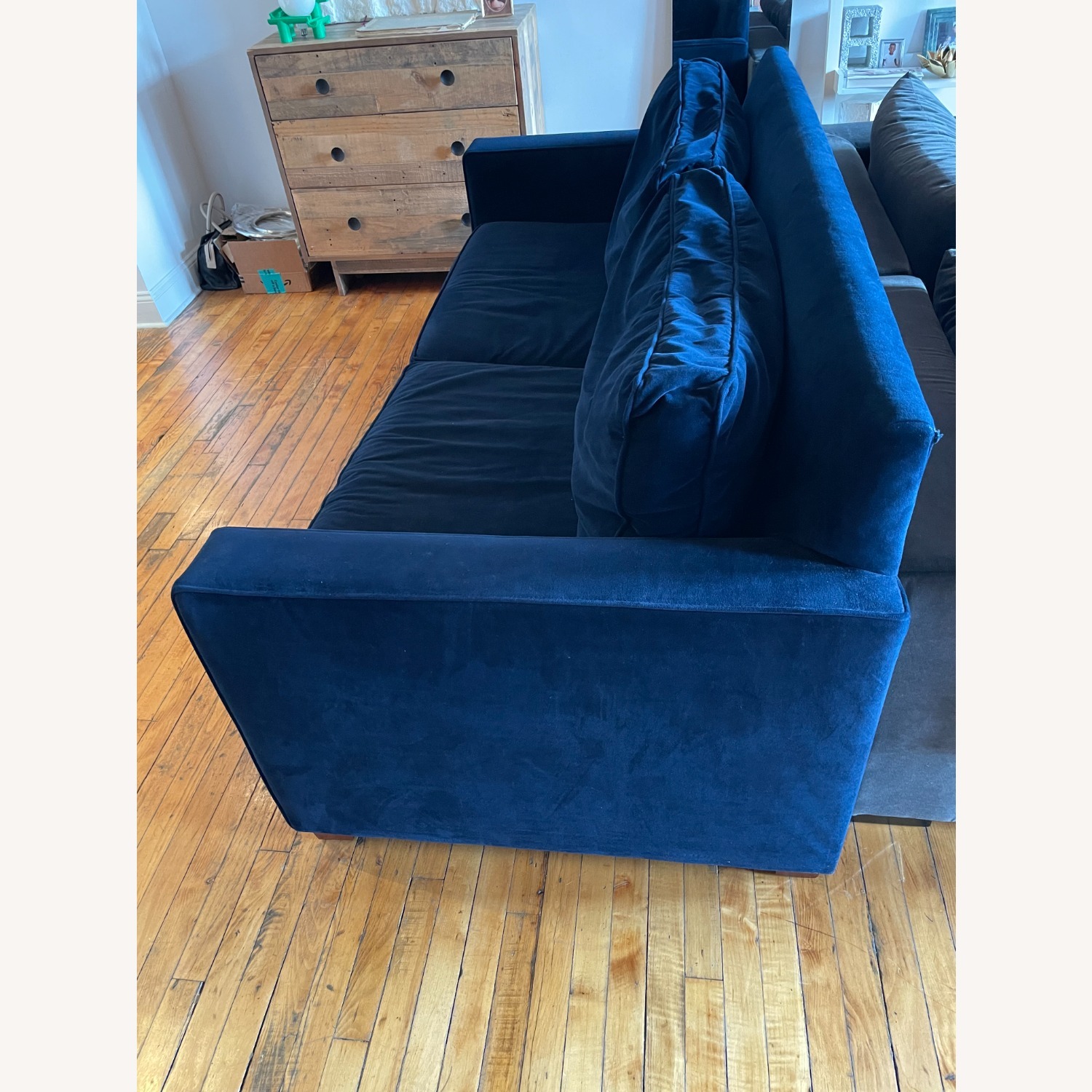 West Elm Blue Sleeper Sofa - image-4