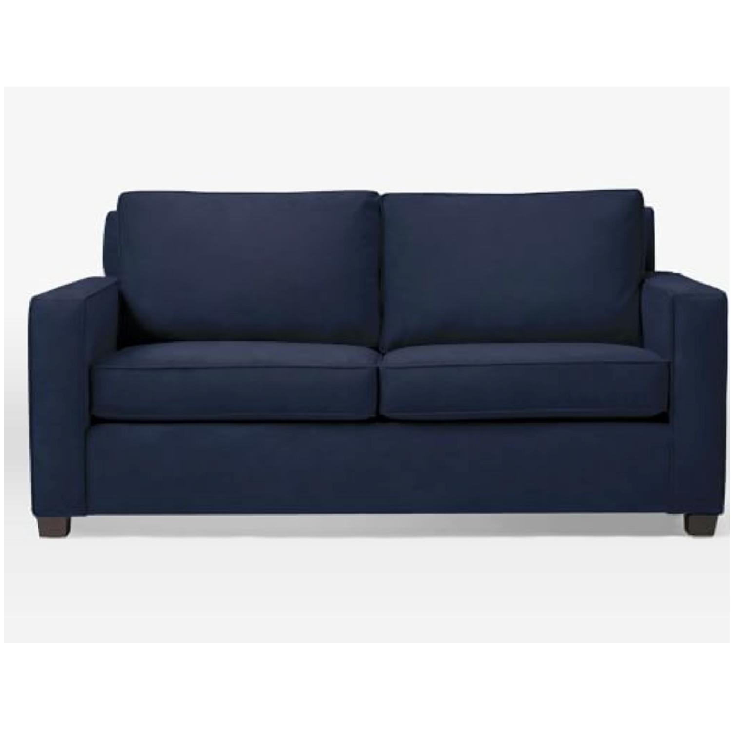 West Elm Blue Sleeper Sofa - image-5