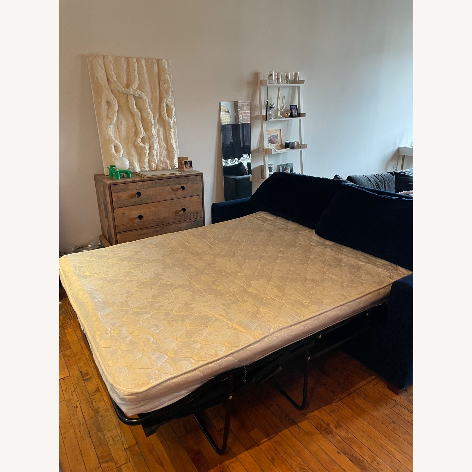 West Elm Blue Sleeper Sofa - image-6