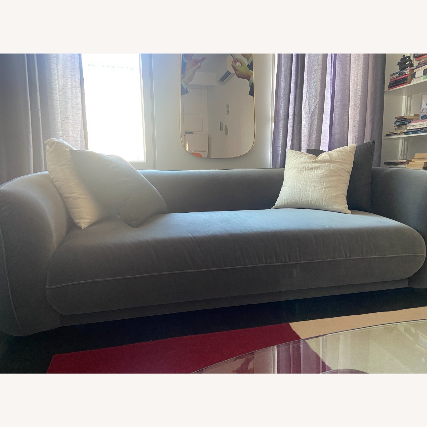 CB2 Valmar Grey Velvet Sofa - image-2