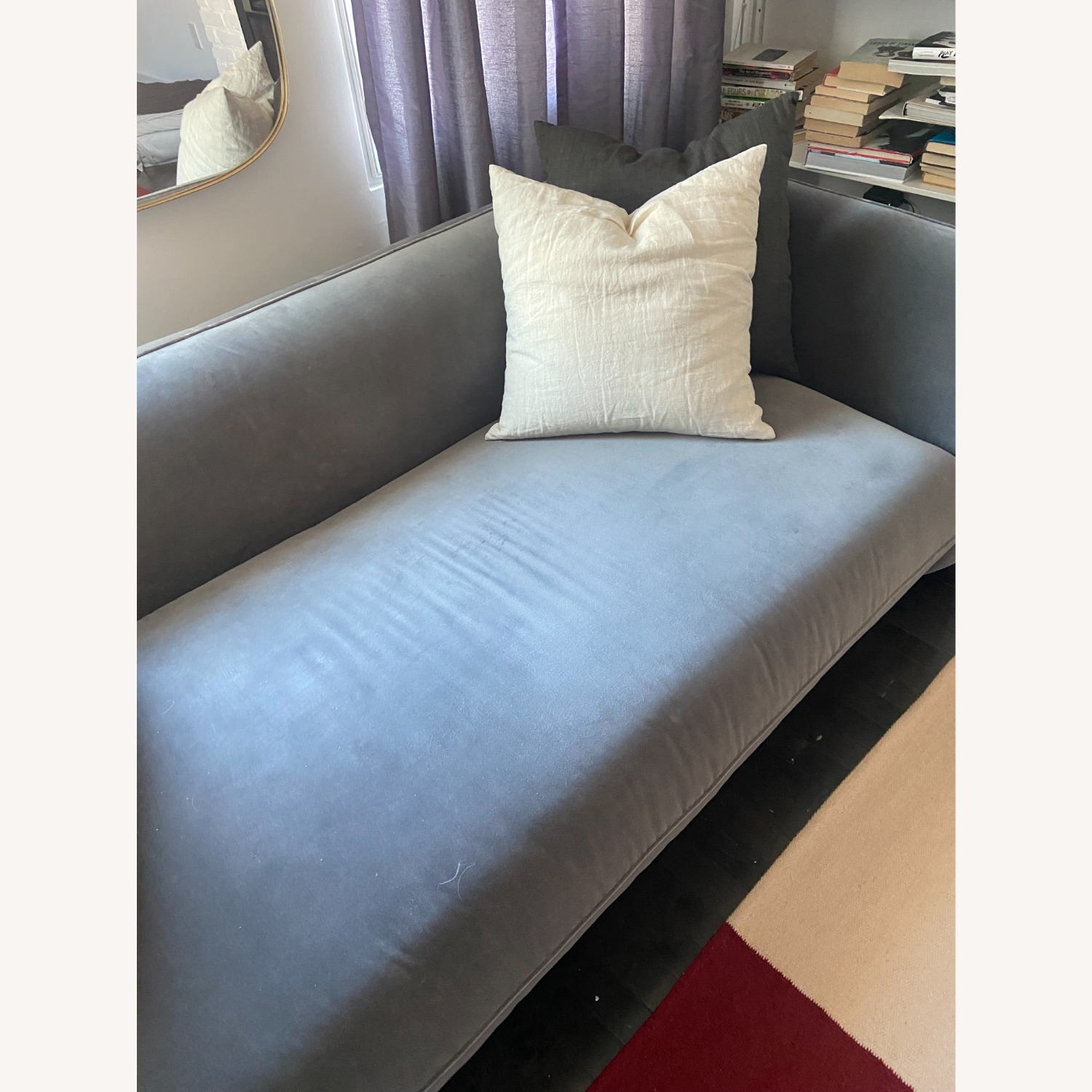 CB2 Valmar Grey Velvet Sofa - image-1