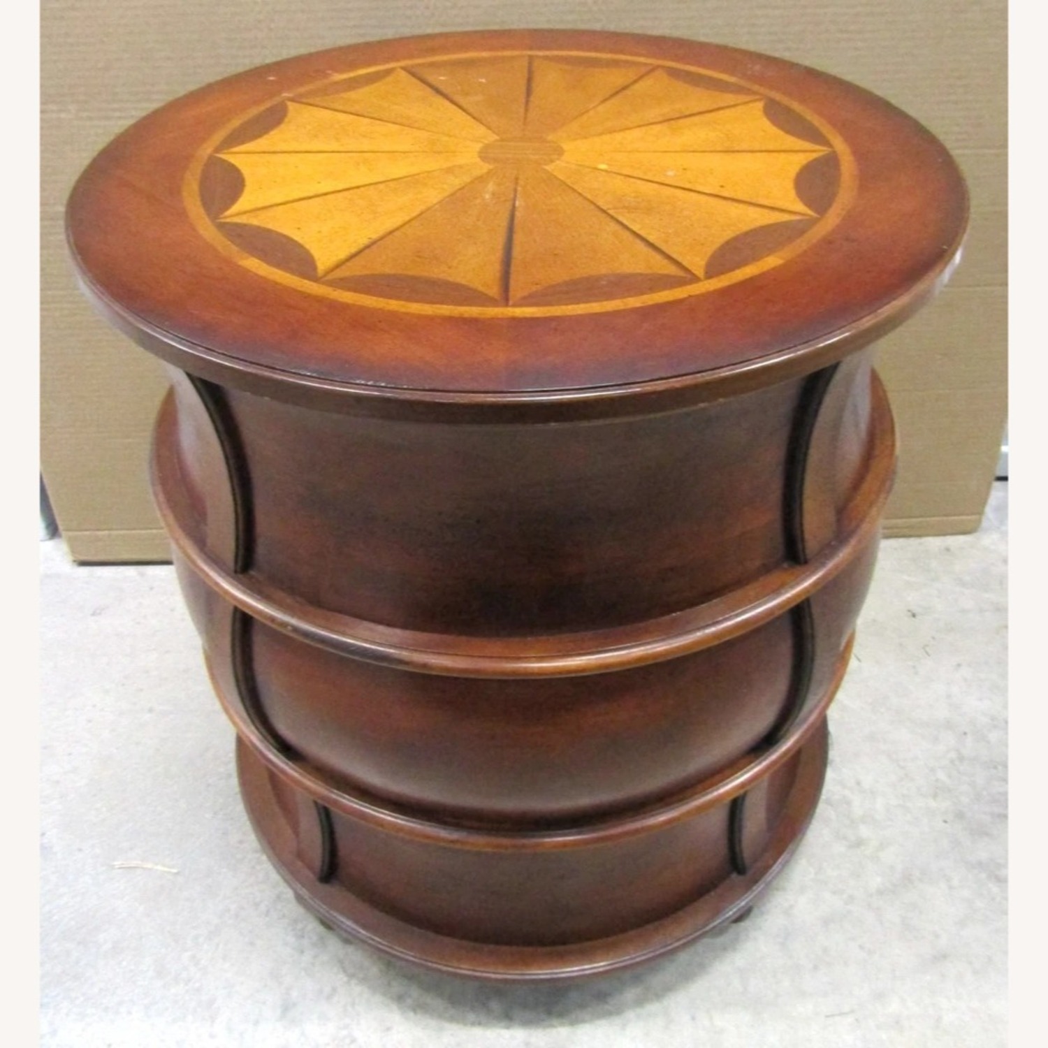 Butler Traditional Round Wooden Barrel Table - image-8