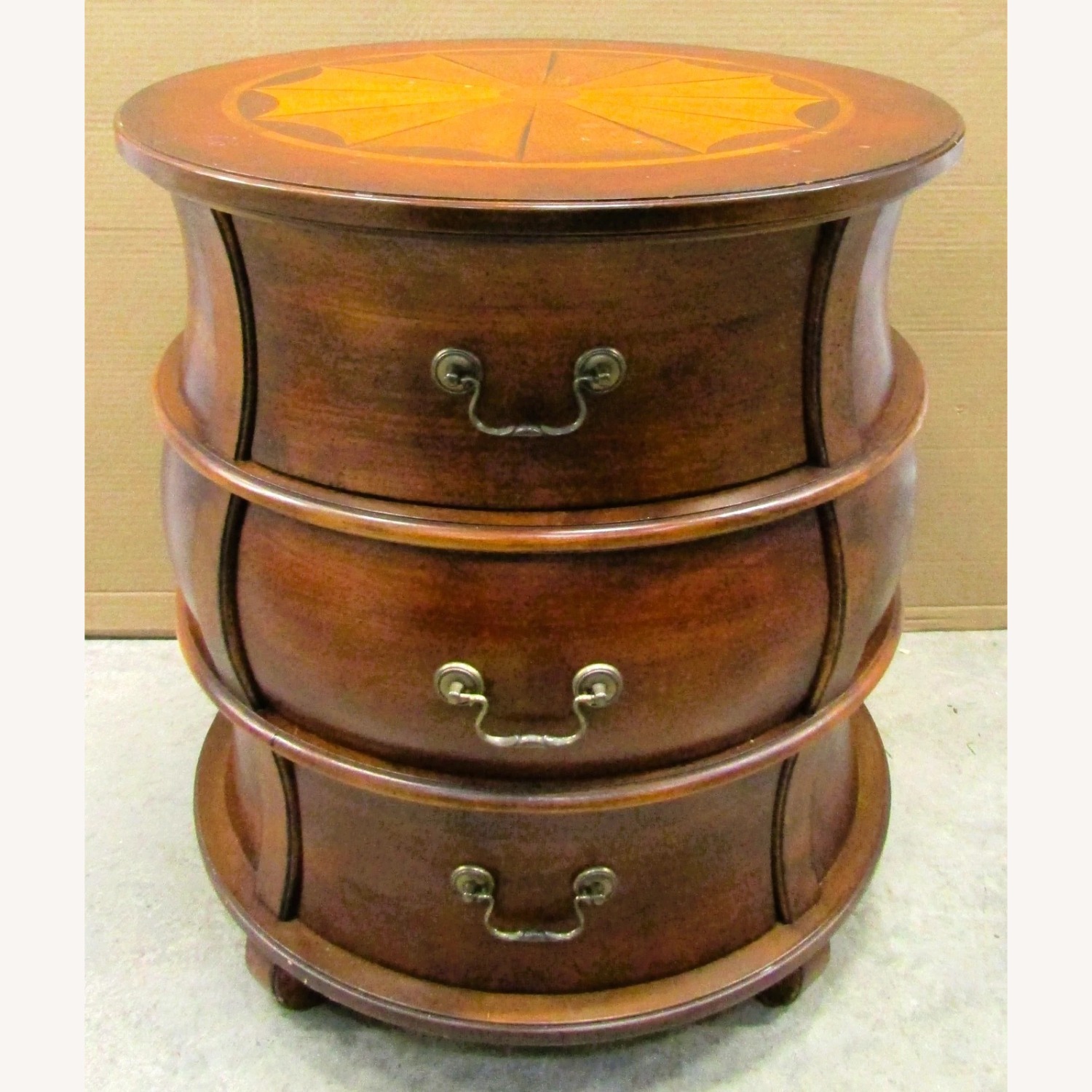 Butler Traditional Round Wooden Barrel Table - image-1