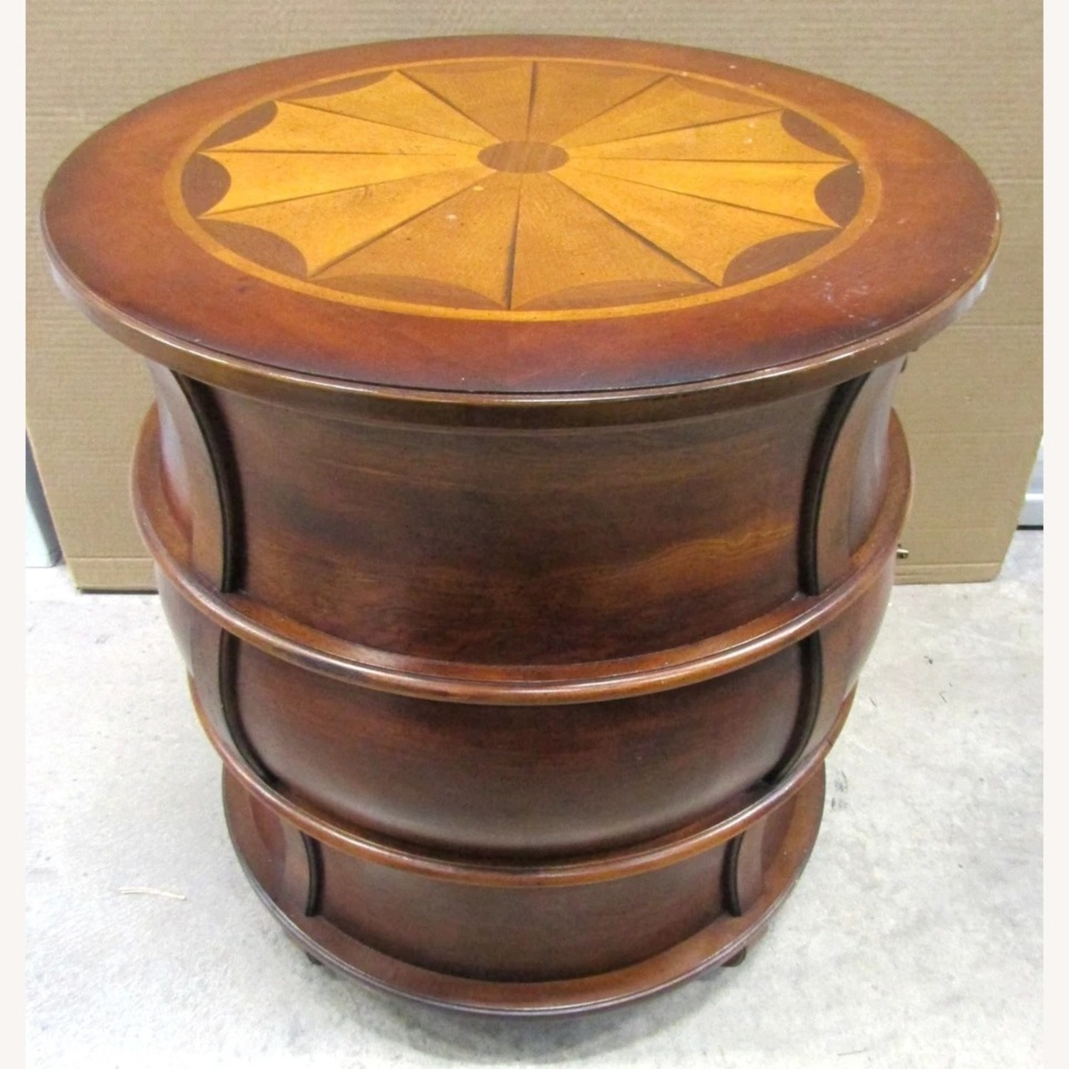 Butler Traditional Round Wooden Barrel Table - image-10