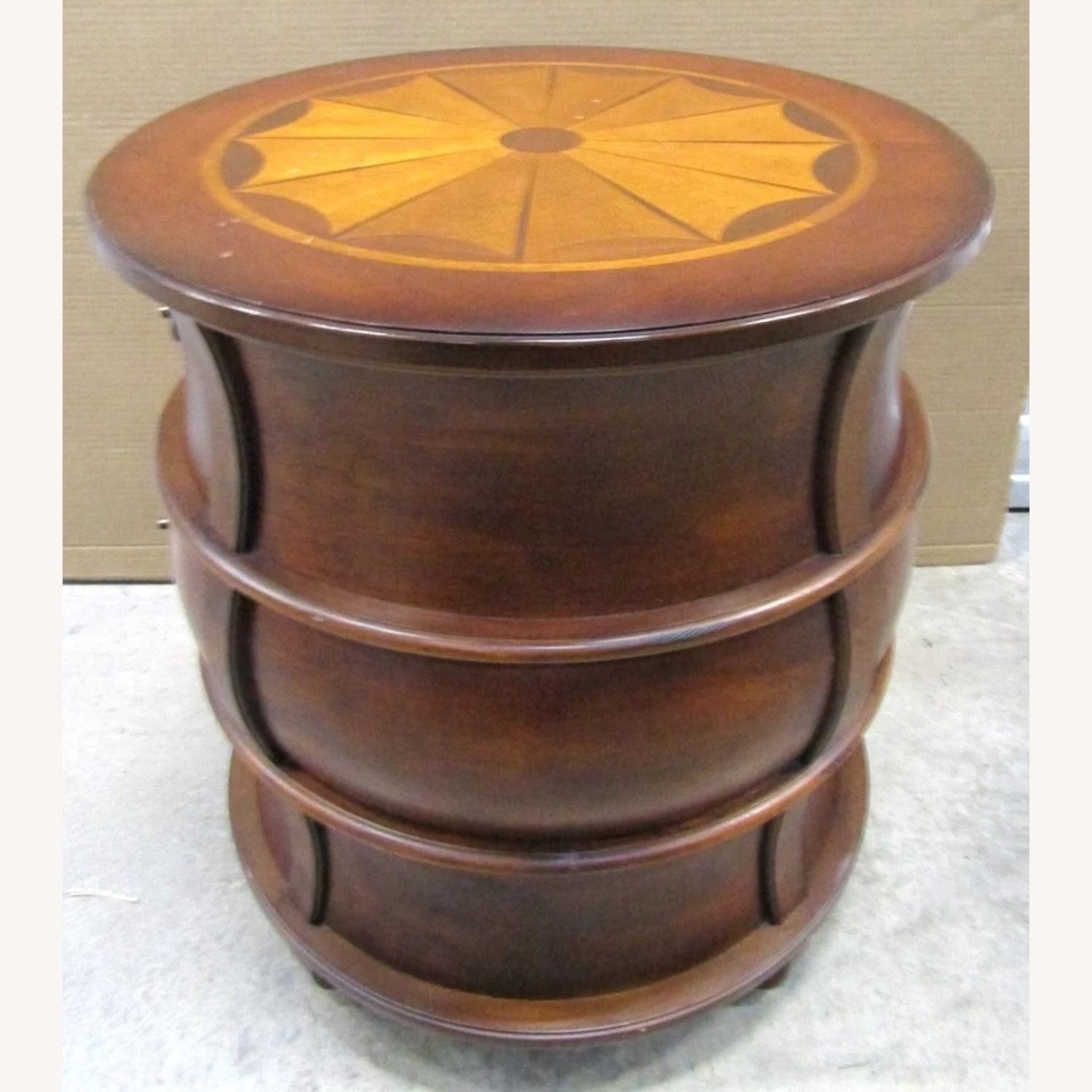 Butler Traditional Round Wooden Barrel Table - image-6