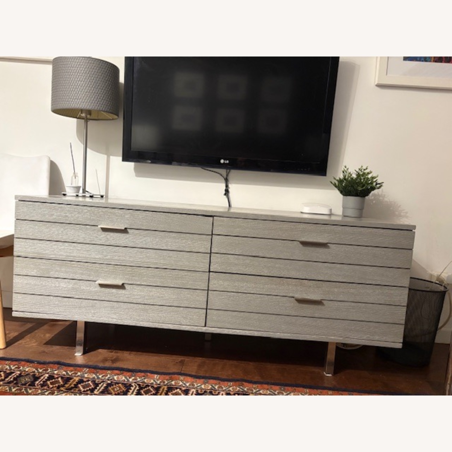 CB2 Light Gray Wood Dresser - image-2