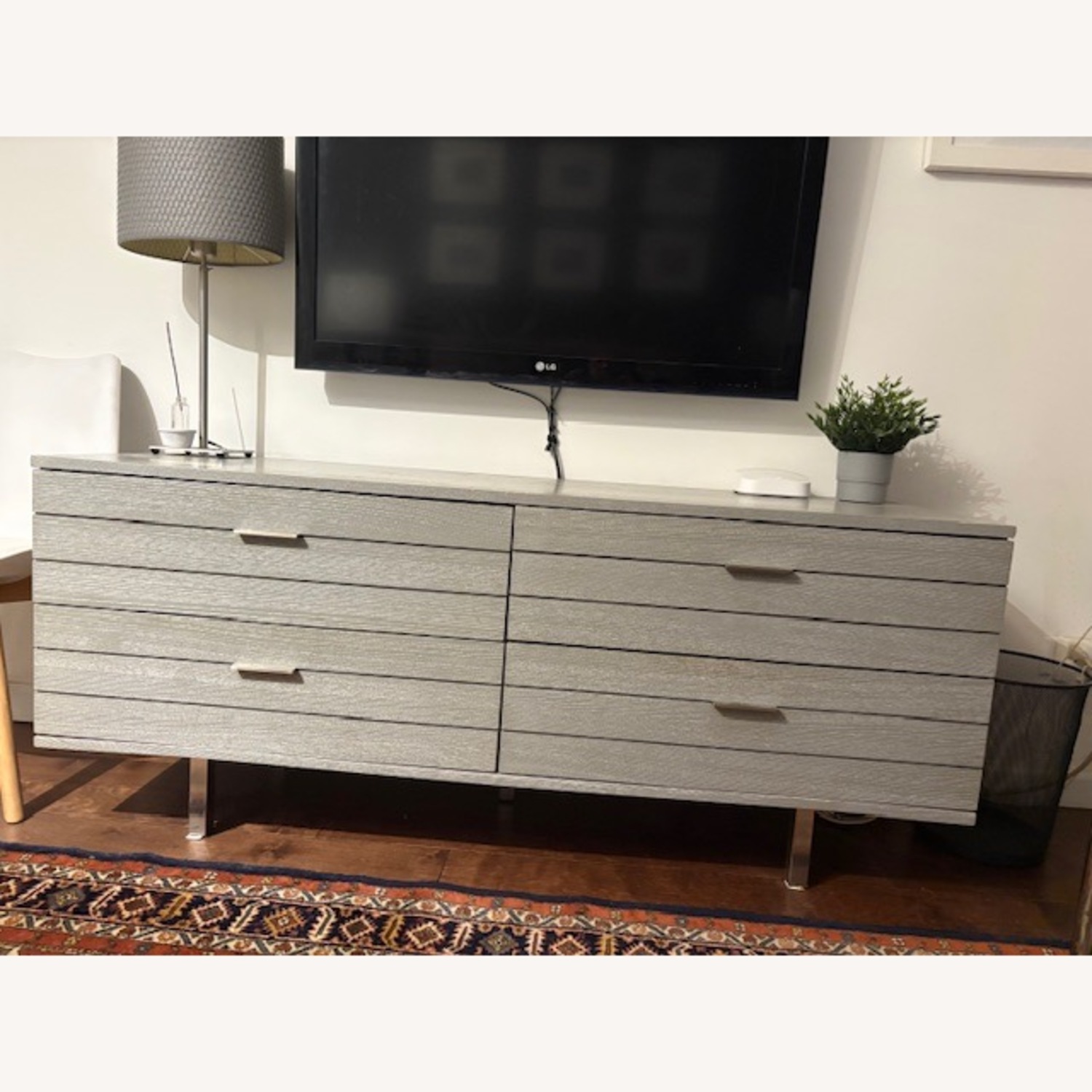 CB2 Light Gray Wood Dresser - image-1