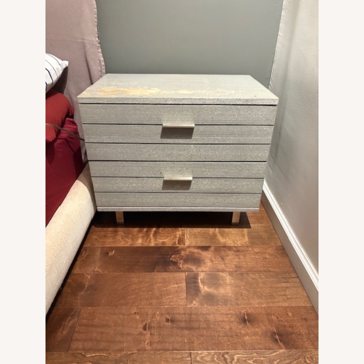CB2 Concrete Light Gray Wood Nightstands - image-3