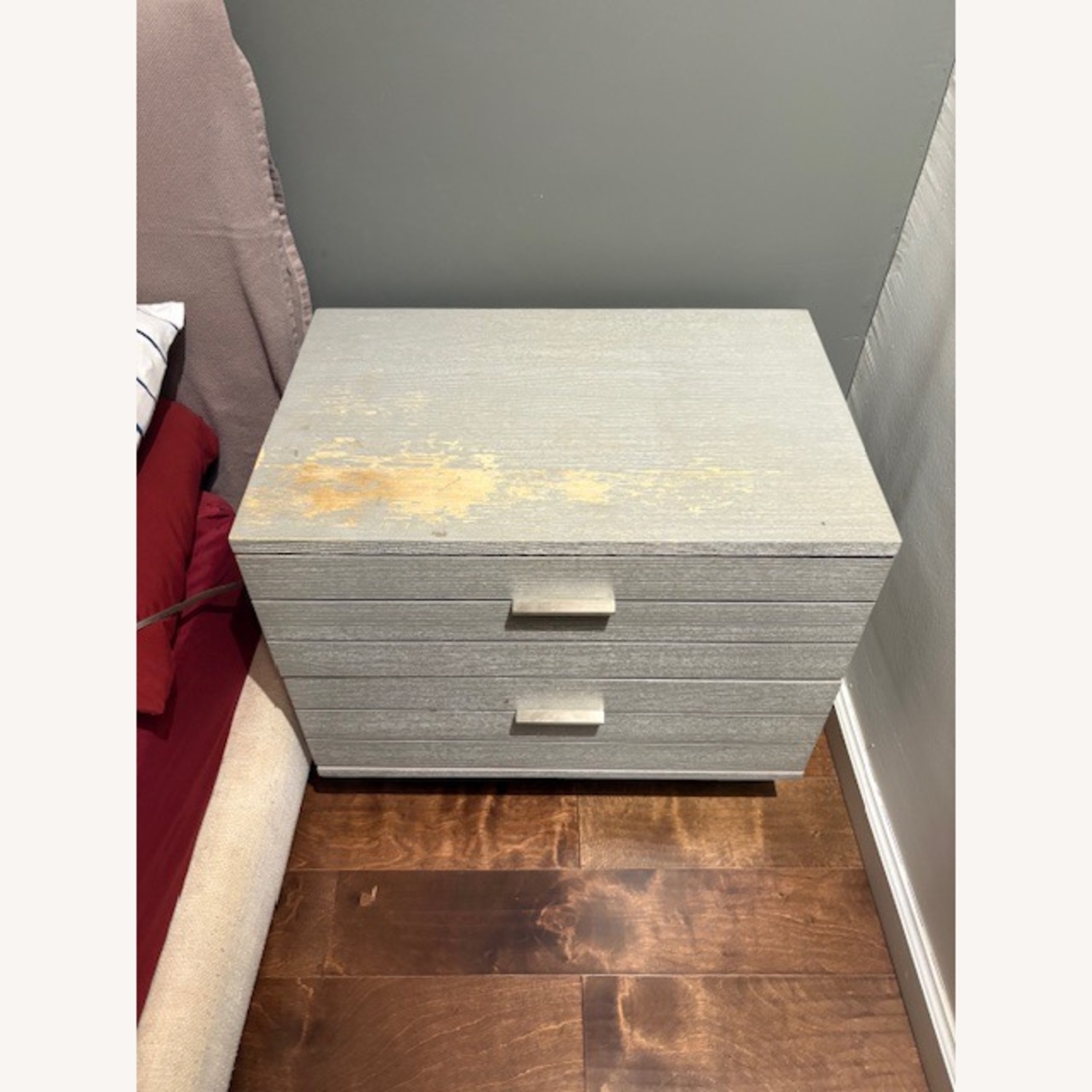 CB2 Concrete Light Gray Wood Nightstands - image-2