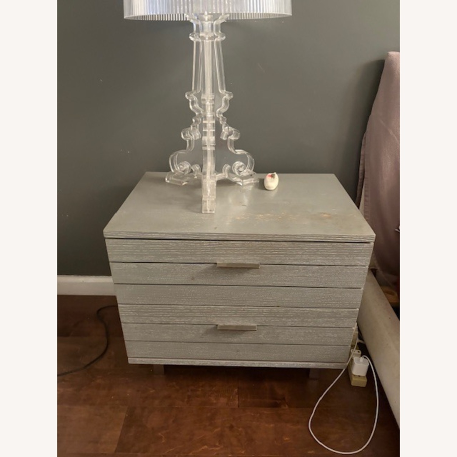 CB2 Concrete Light Gray Wood Nightstands - image-1