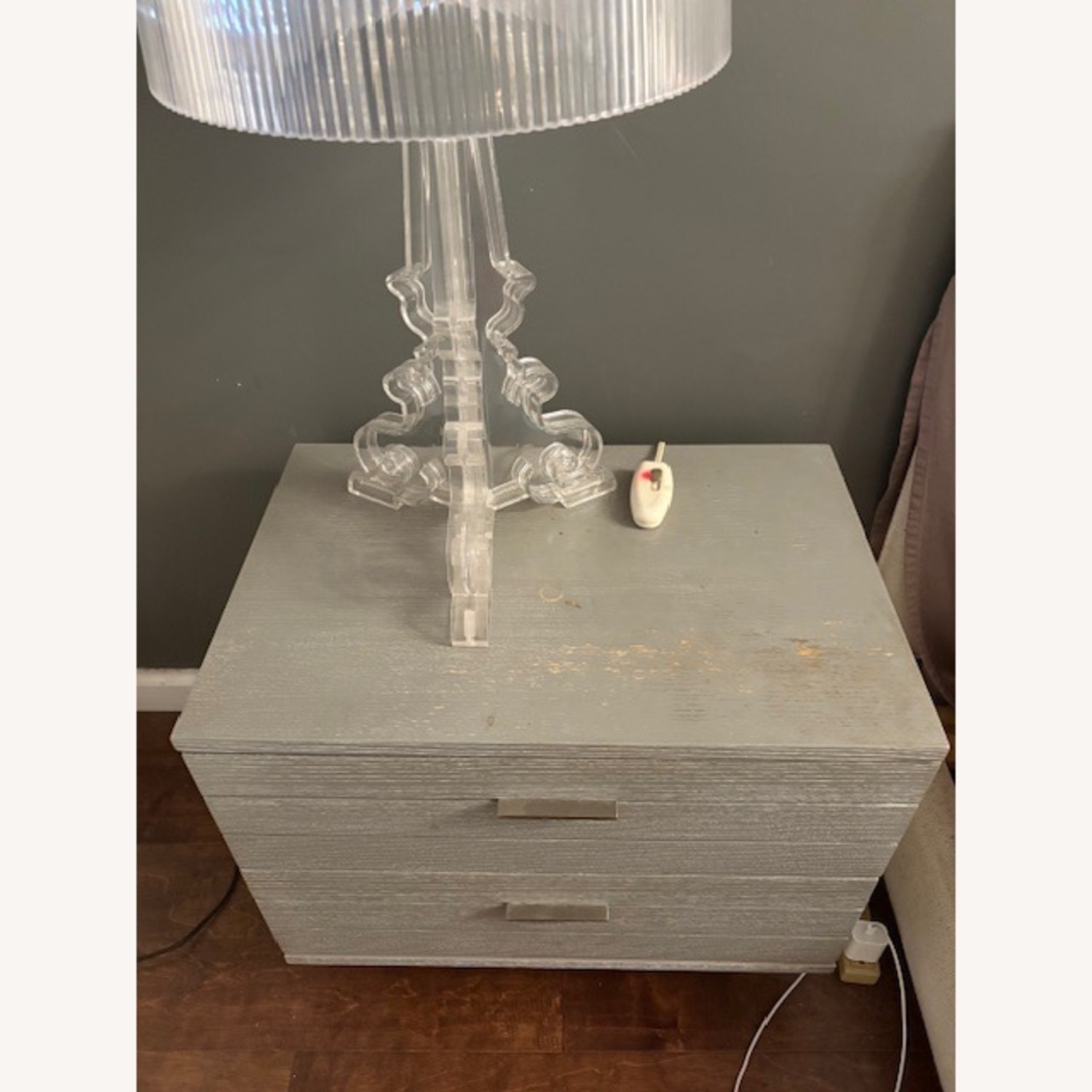 CB2 Concrete Light Gray Wood Nightstands - image-4