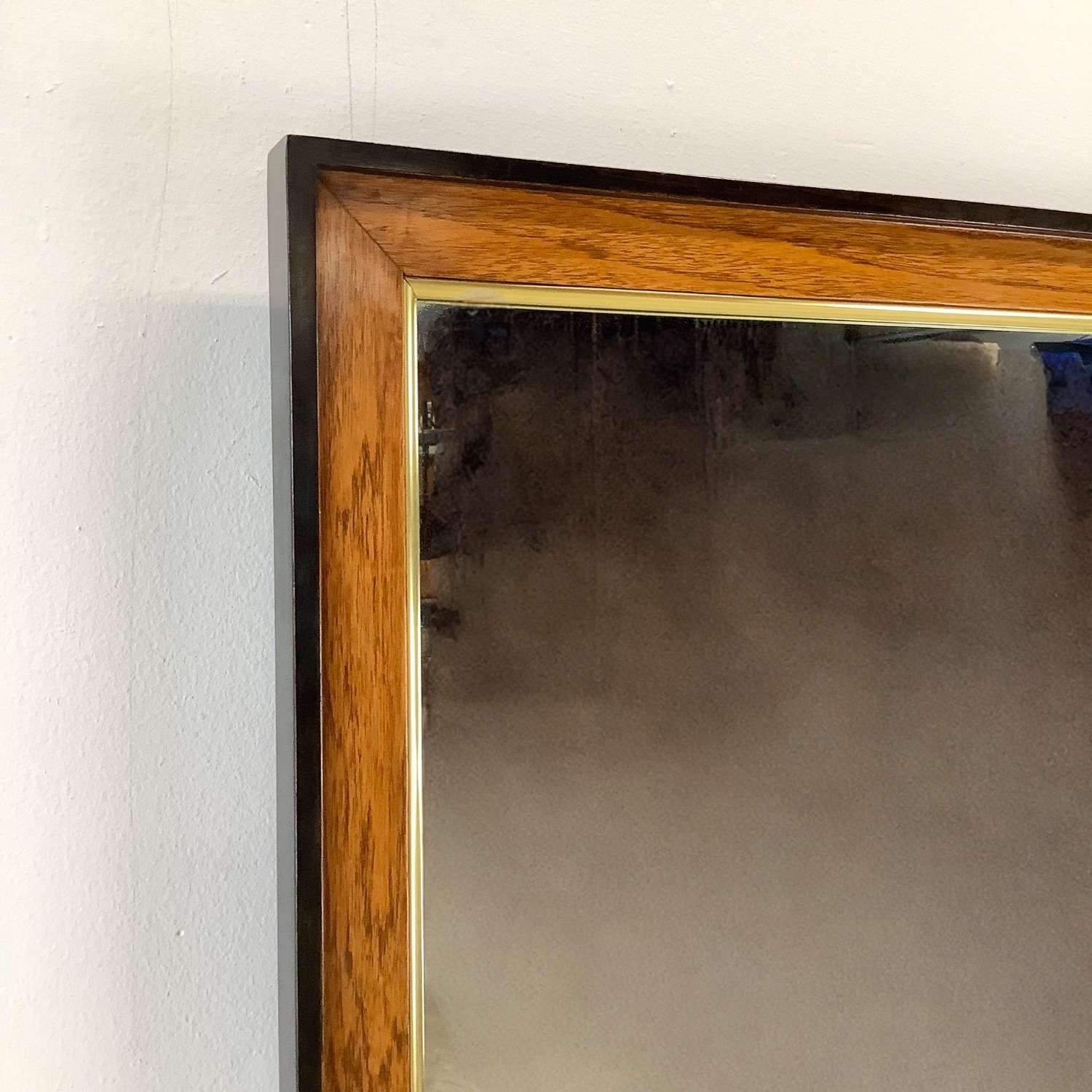 Vintage Drexel Heritage Burl and Brass Wall Mirror - image-2