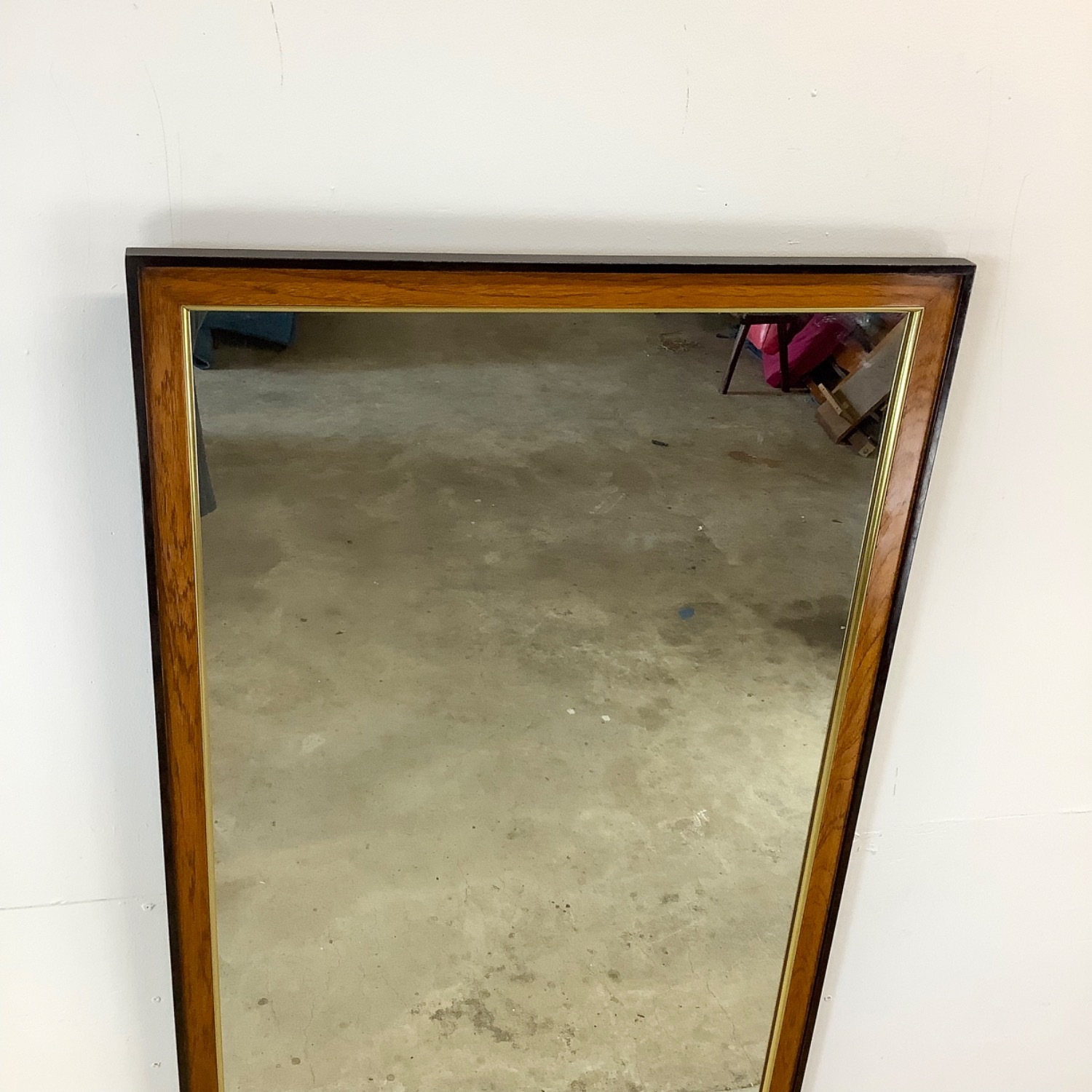 Vintage Drexel Heritage Burl and Brass Wall Mirror - image-5