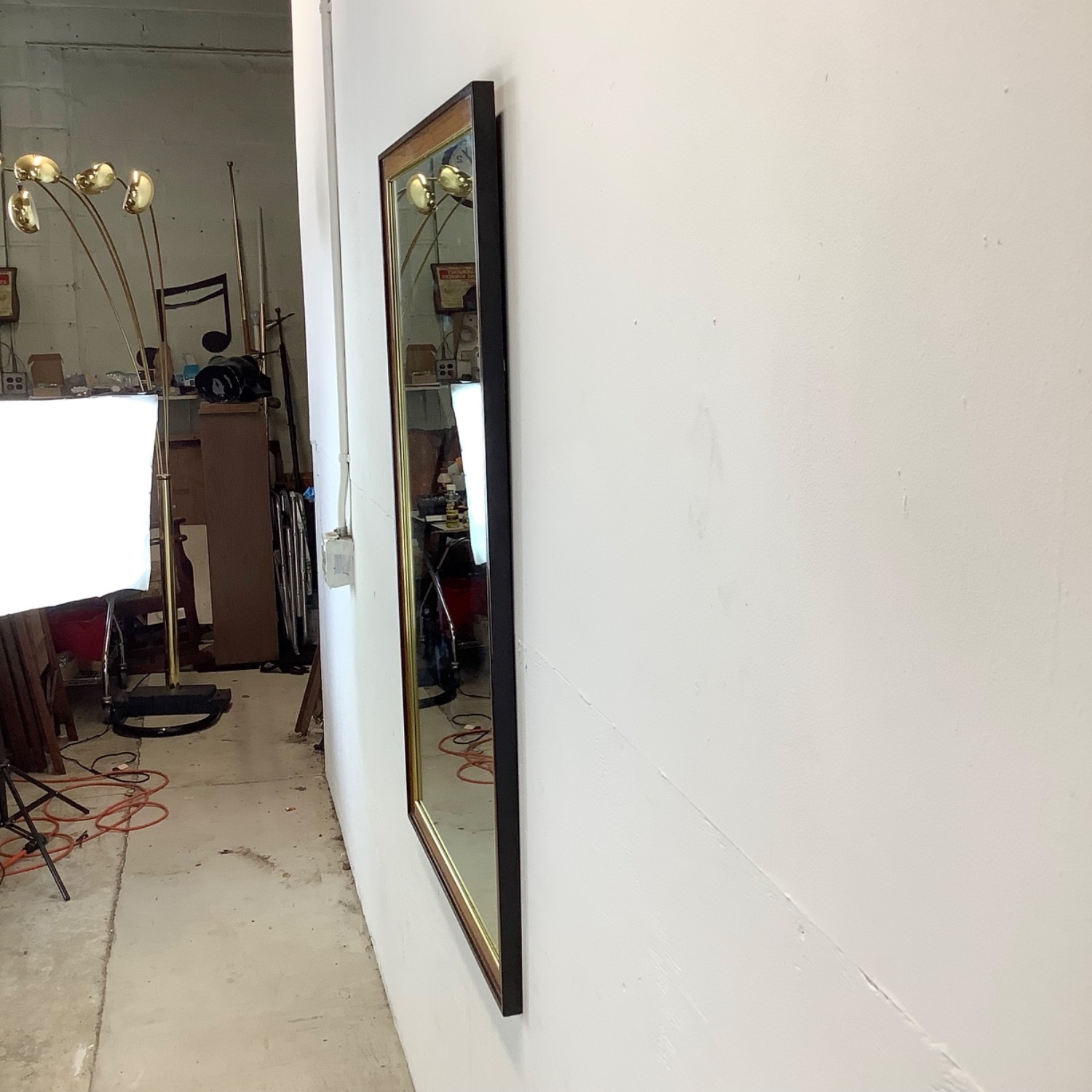 Vintage Drexel Heritage Burl and Brass Wall Mirror - image-12