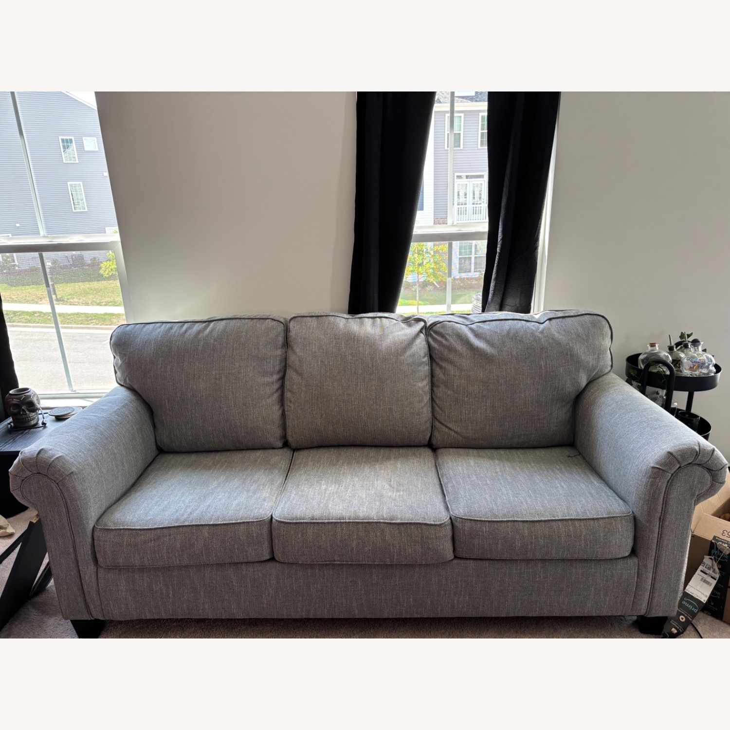 Ashley Furniture Light Gray Fabric 3+ Seater Sofa - image-1