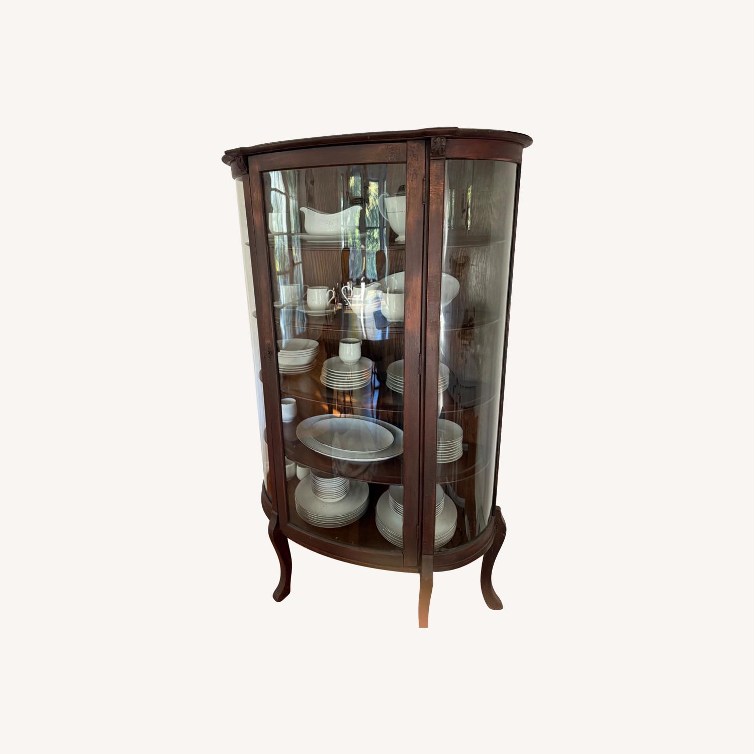 Antique Dark Brown Wood Sideboard - image-0