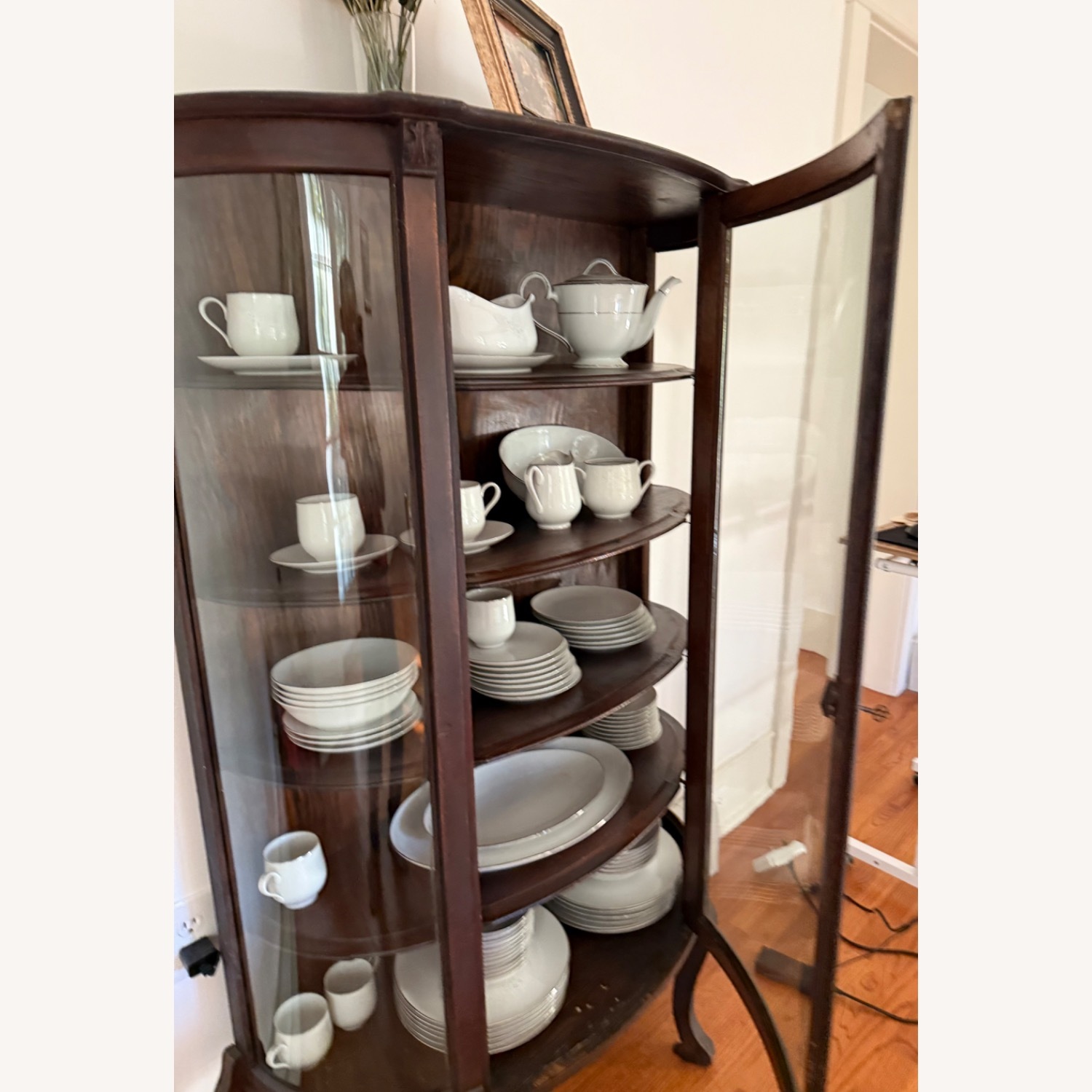 Antique Dark Brown Wood Sideboard - image-8