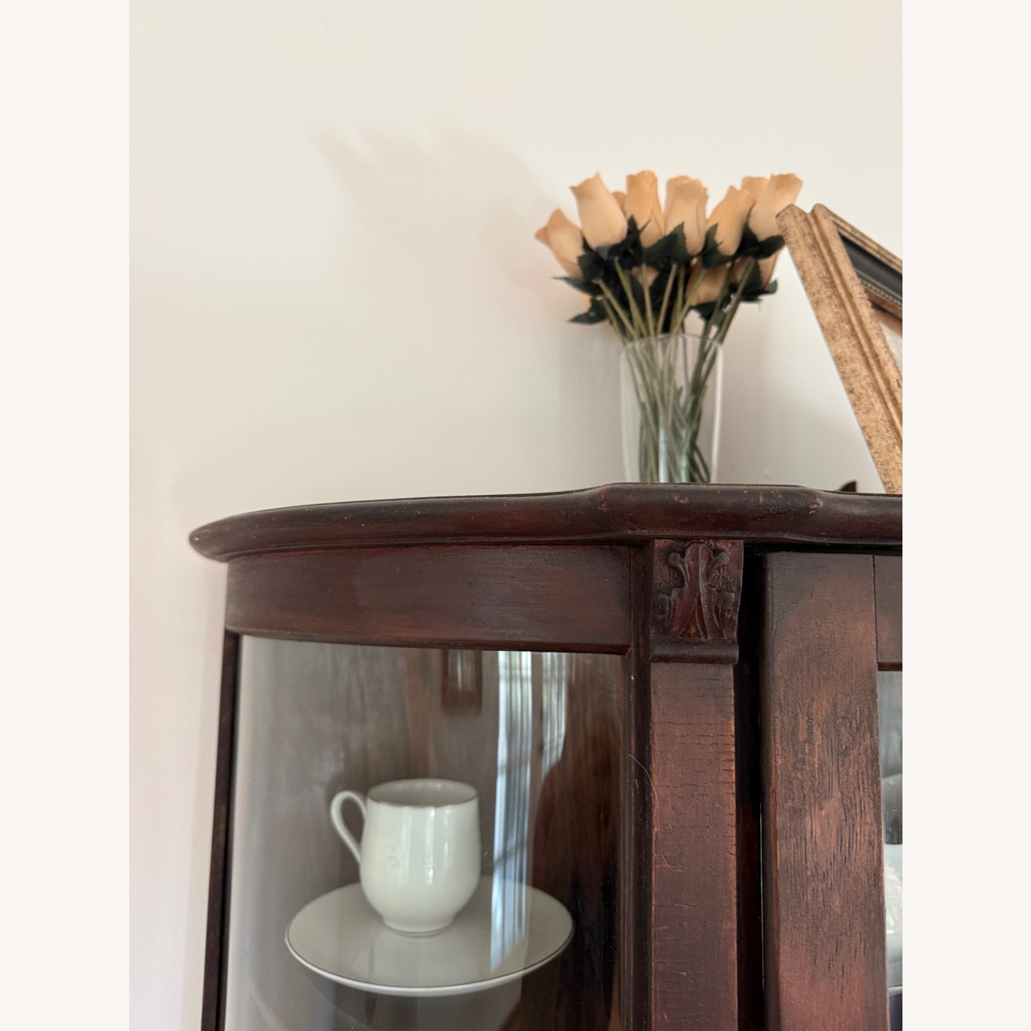 Antique Dark Brown Wood Sideboard - image-4
