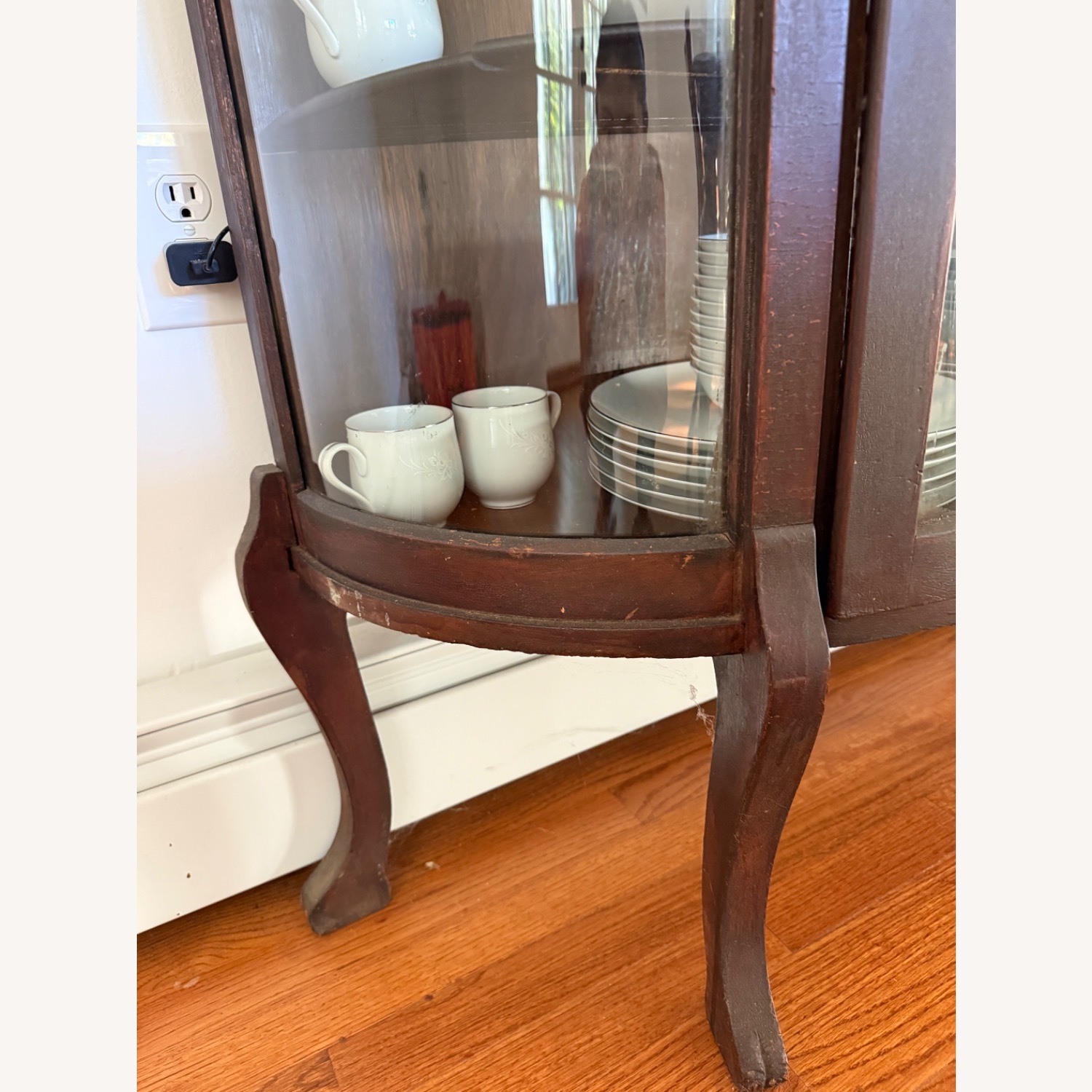 Antique Dark Brown Wood Sideboard - image-6