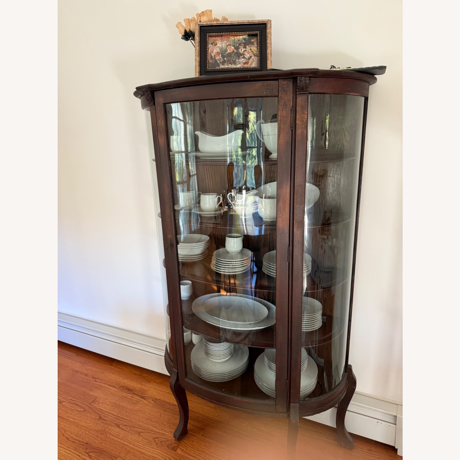 Antique Dark Brown Wood Sideboard - image-2