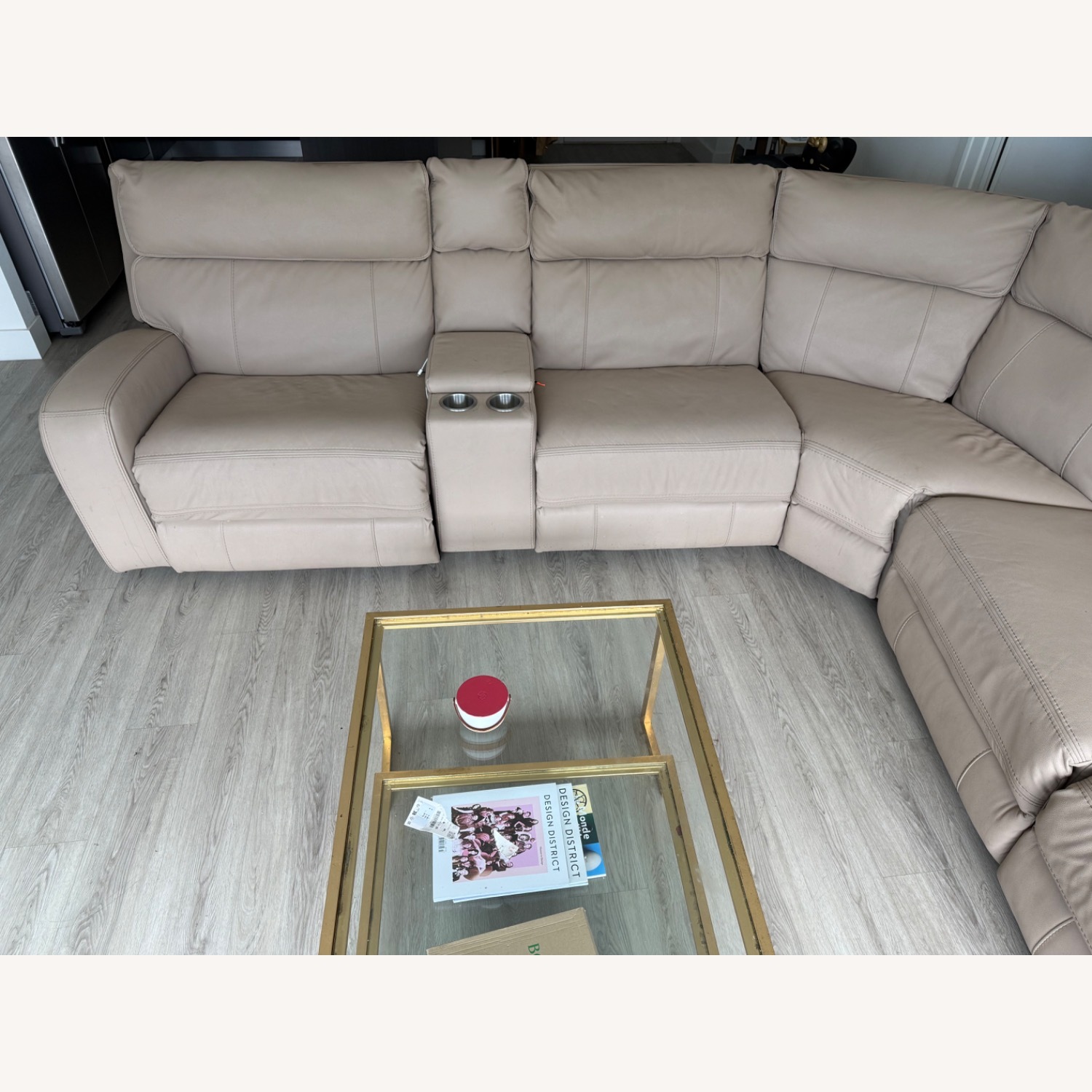 City Natural Leather 3+ Piece Sectional - image-2