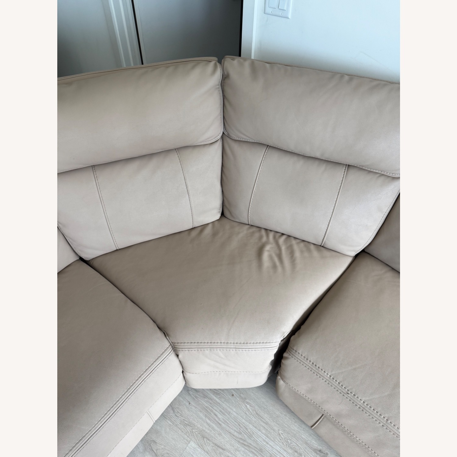 City Natural Leather 3+ Piece Sectional - image-4