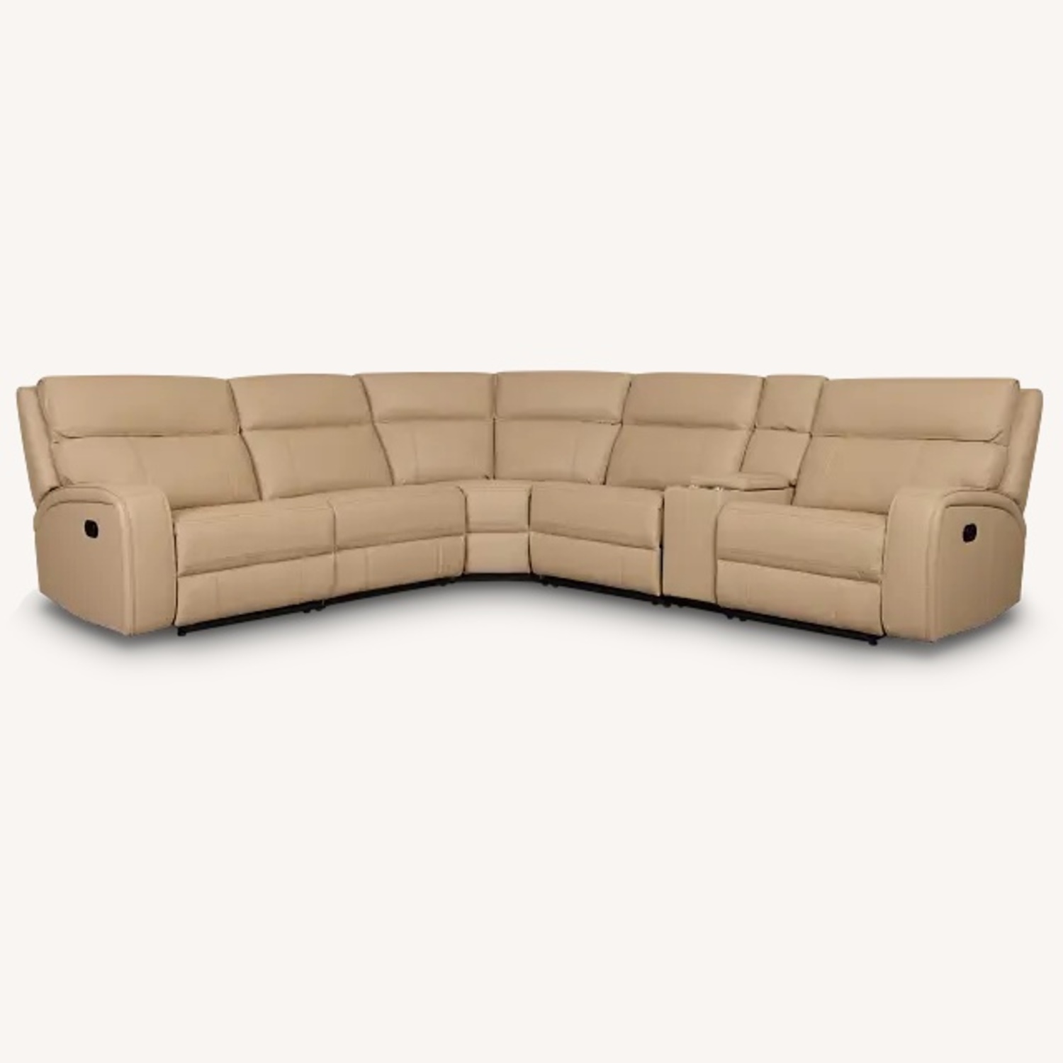 City Natural Leather 3+ Piece Sectional - image-8