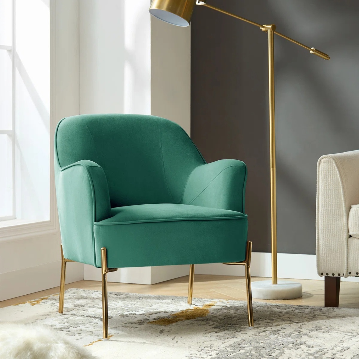 Wayfair Green Velvet Accent Chair - image-7