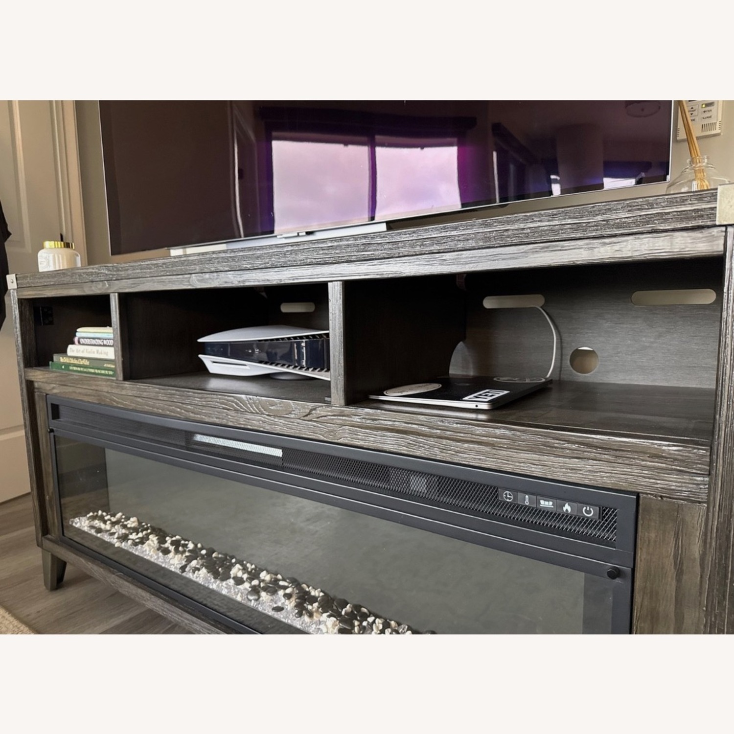 Ashley Furniture Dark Gray Wood Media Storage - image-3