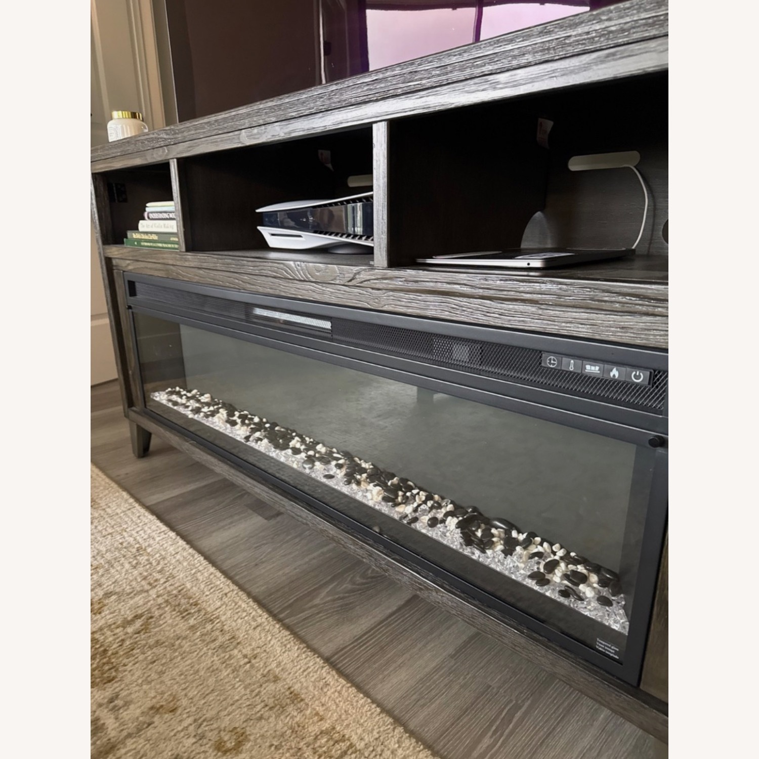 Ashley Furniture Dark Gray Wood Media Storage - image-1