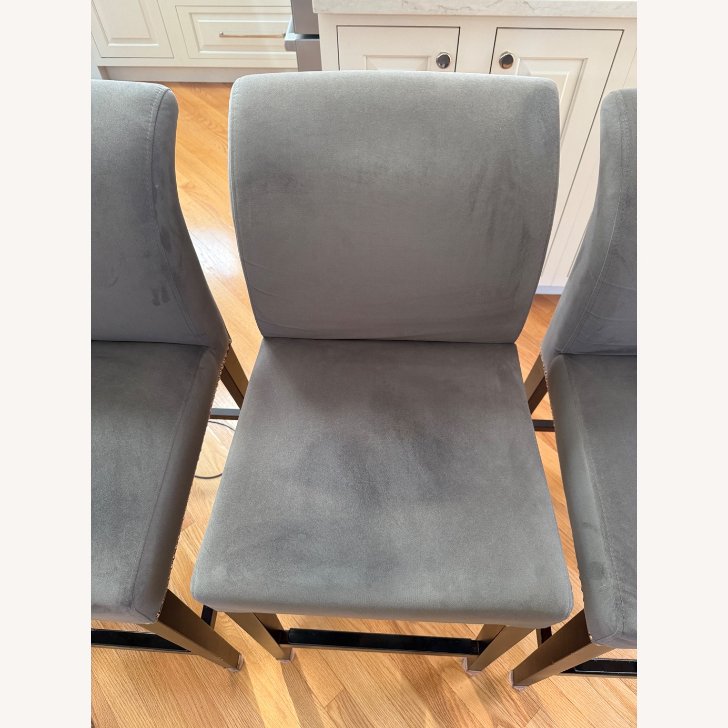 Sunpan Modern Home 5west Dark Gray Velvet Stools - image-2