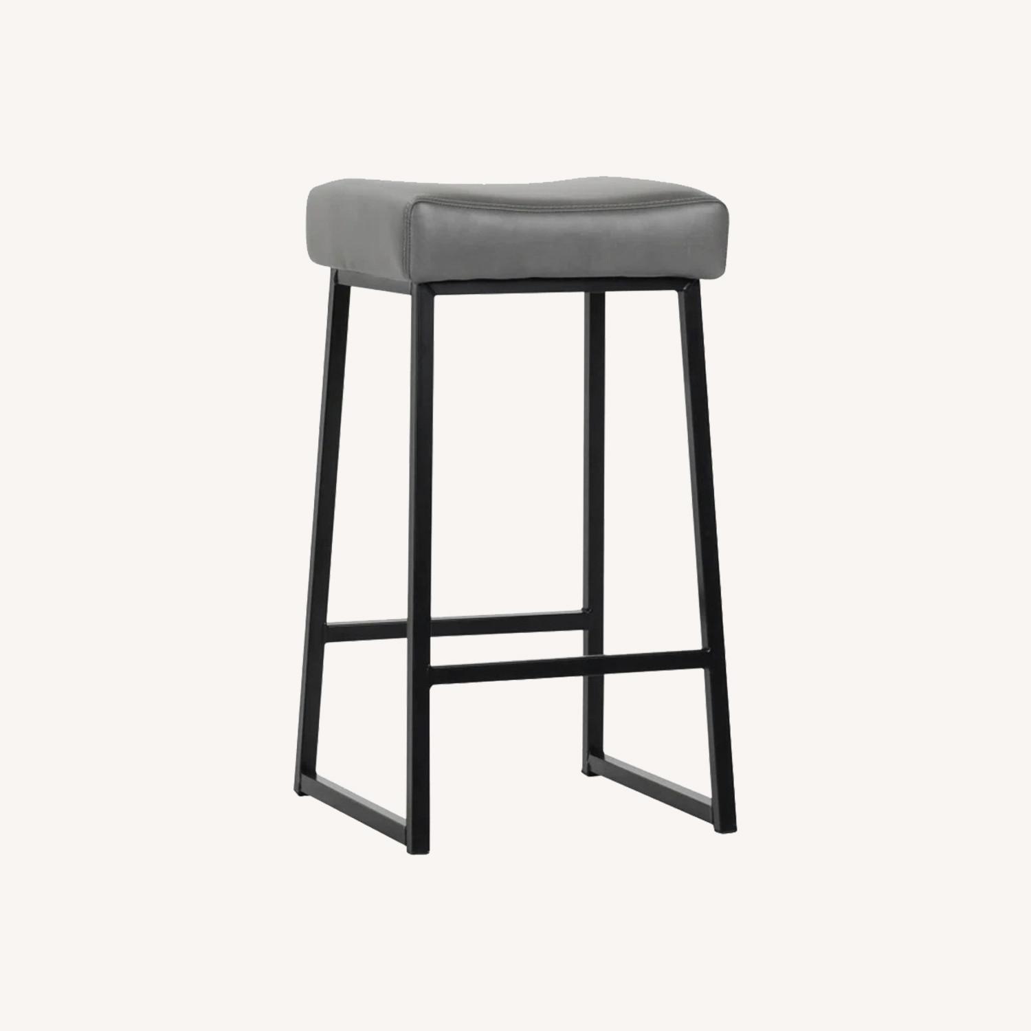 Wayfair Dark Gray Leather Stools - image-0