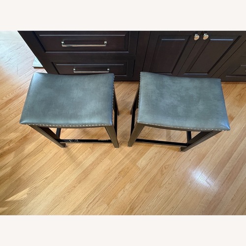 Used Wayfair Dark Gray Leather Stools for sale on AptDeco