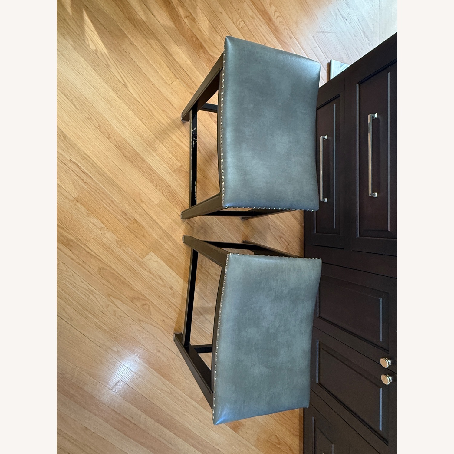 Wayfair Dark Gray Leather Stools - image-2