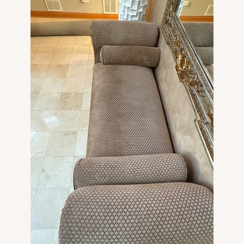 Used Horchow Dark Brown Fabric Bench for sale on AptDeco
