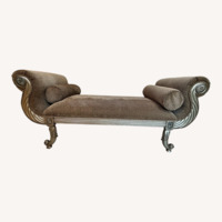 Horchow Dark Brown Fabric Bench