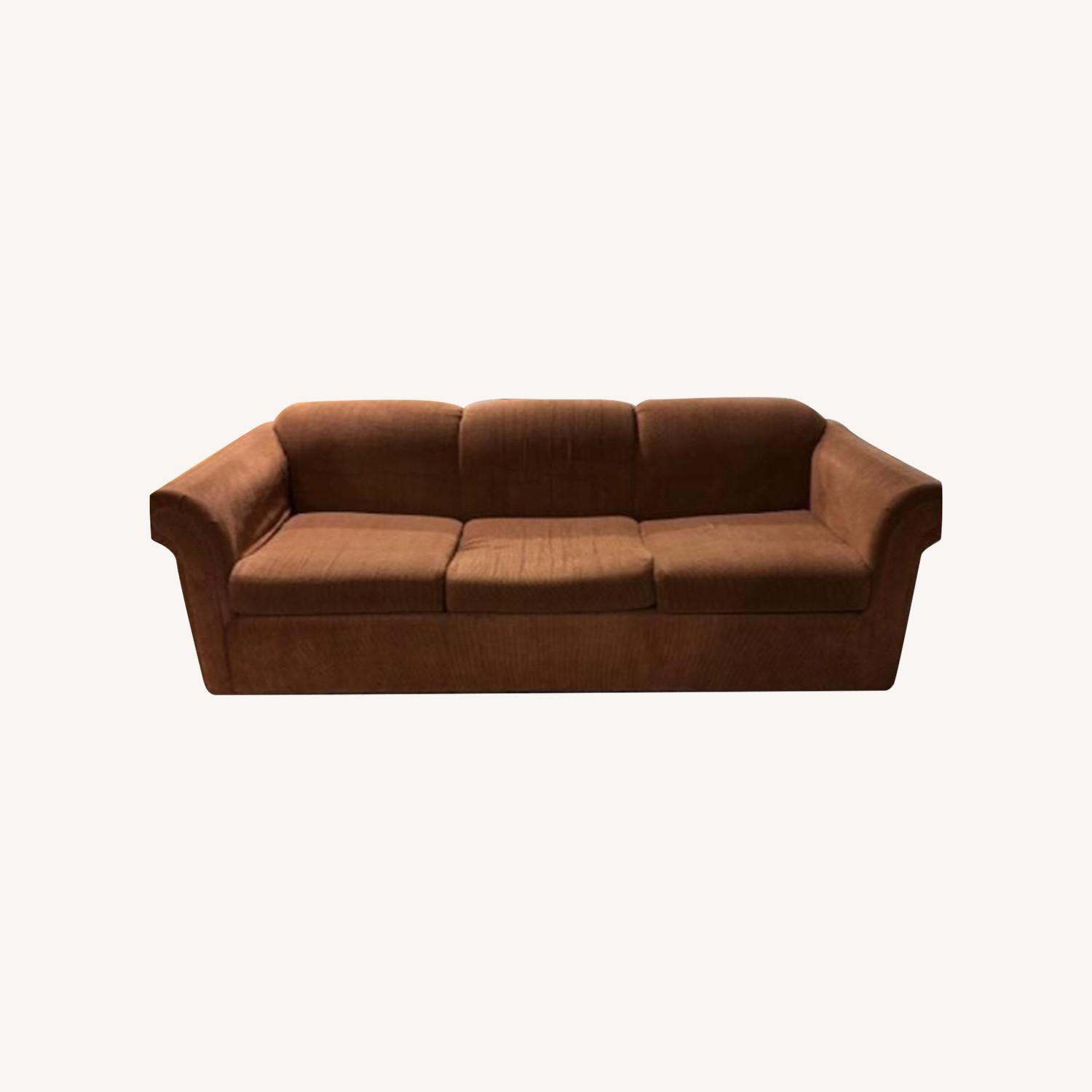 Dark Brown Fabric 3+ Seater Sofa - image-0