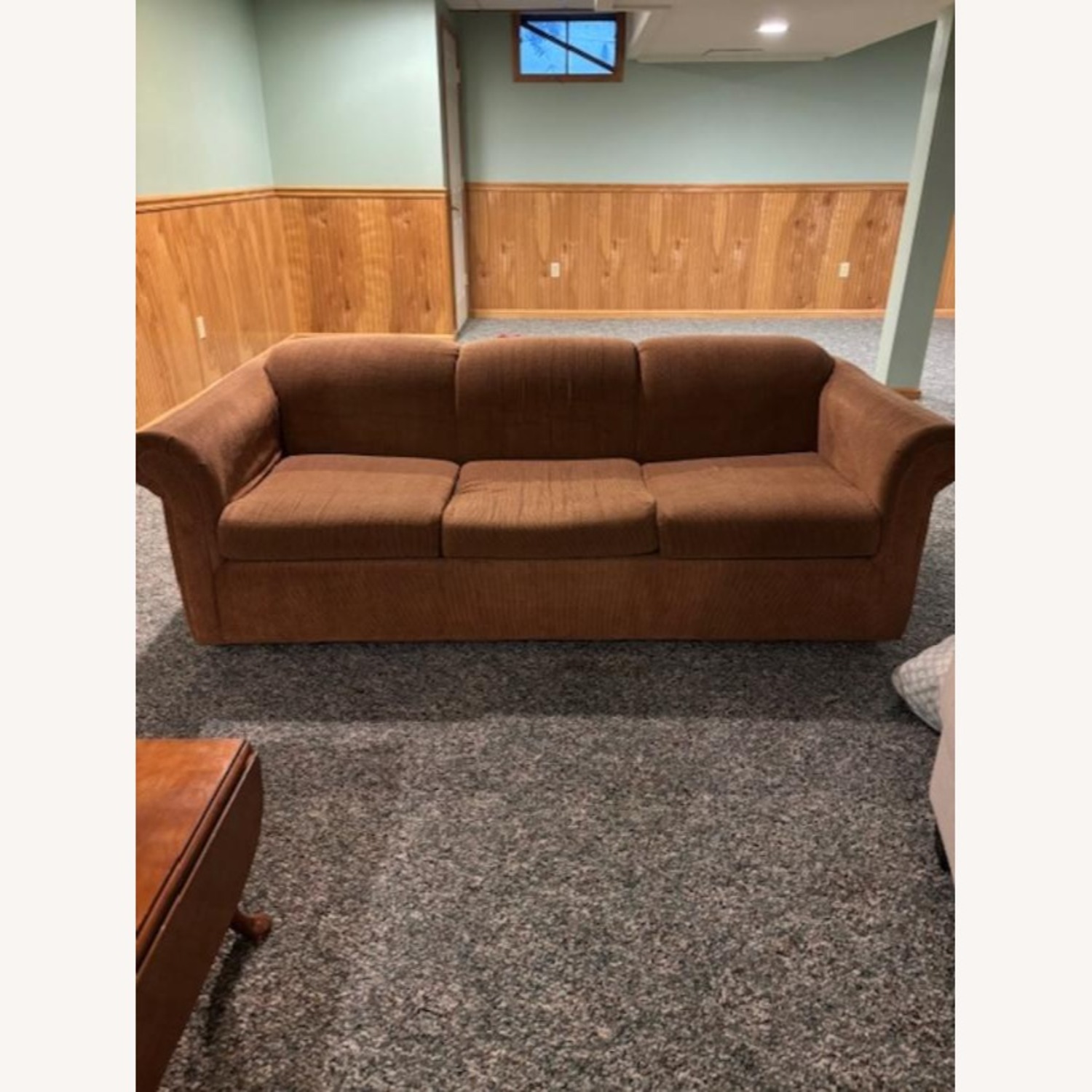 Dark Brown Fabric 3+ Seater Sofa - image-2