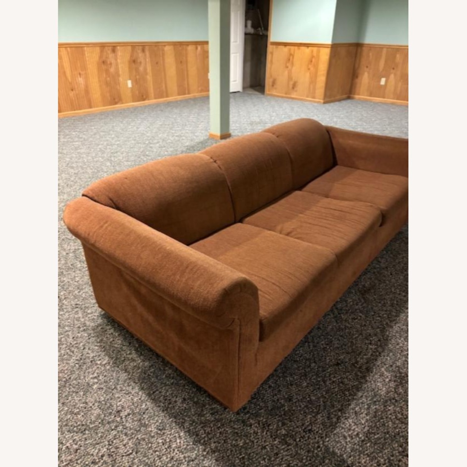 Dark Brown Fabric 3+ Seater Sofa - image-1