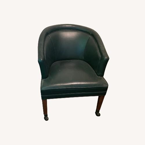 Used Vintage/Antique Green Leather Armchair for sale on AptDeco