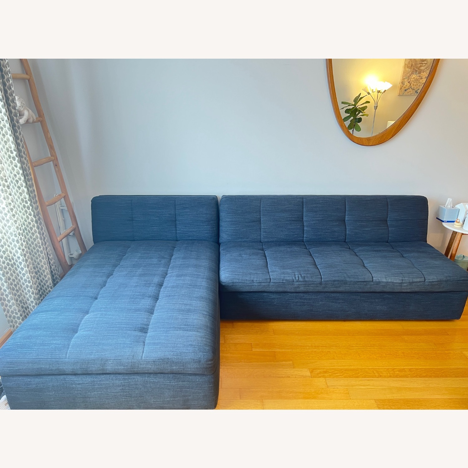 West Elm Plateau 2 piece Sectional Navy Blue - image-0