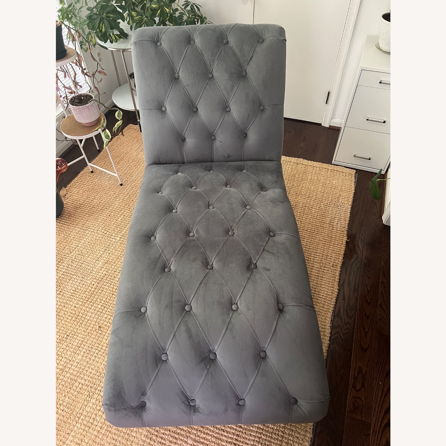 Joss & Main Dark Gray Microsuede Chaise Lounge - image-2