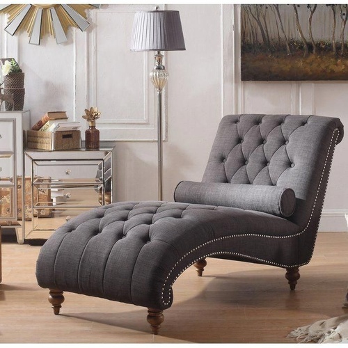 Used Joss & Main Dark Gray Microsuede Chaise Lounge for sale on AptDeco
