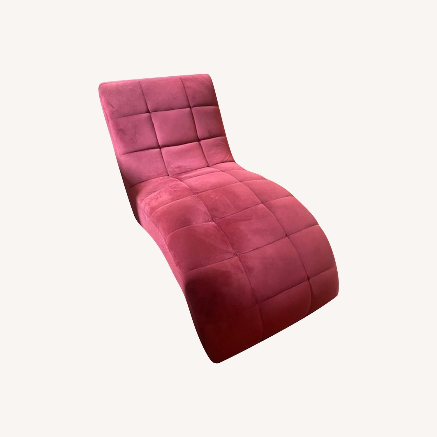 Red Fabric Chaise - image-0