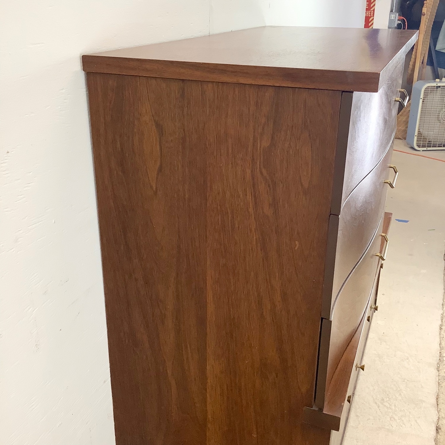 Mid-Century Walnut Highboy Dresser by Bassett - image-8