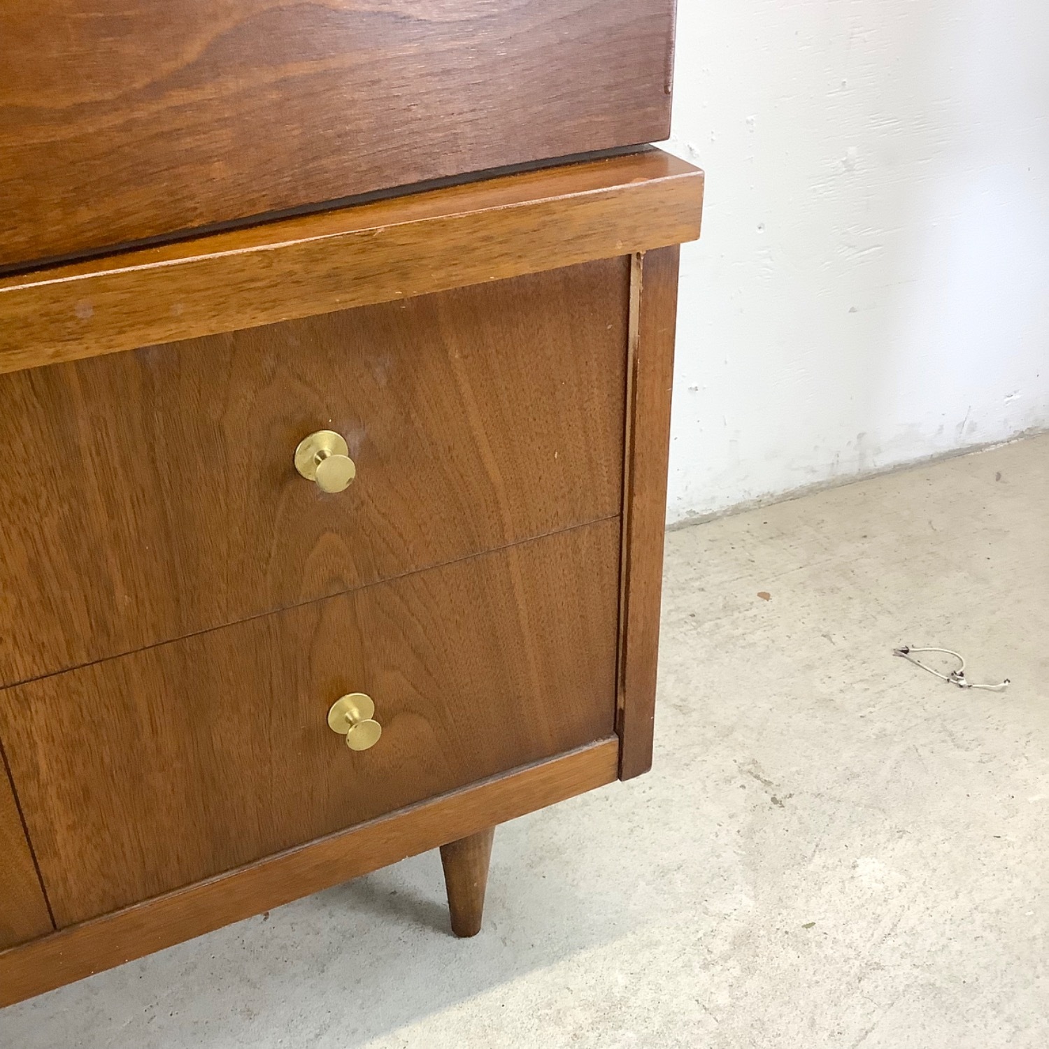 Mid-Century Walnut Highboy Dresser by Bassett - image-17