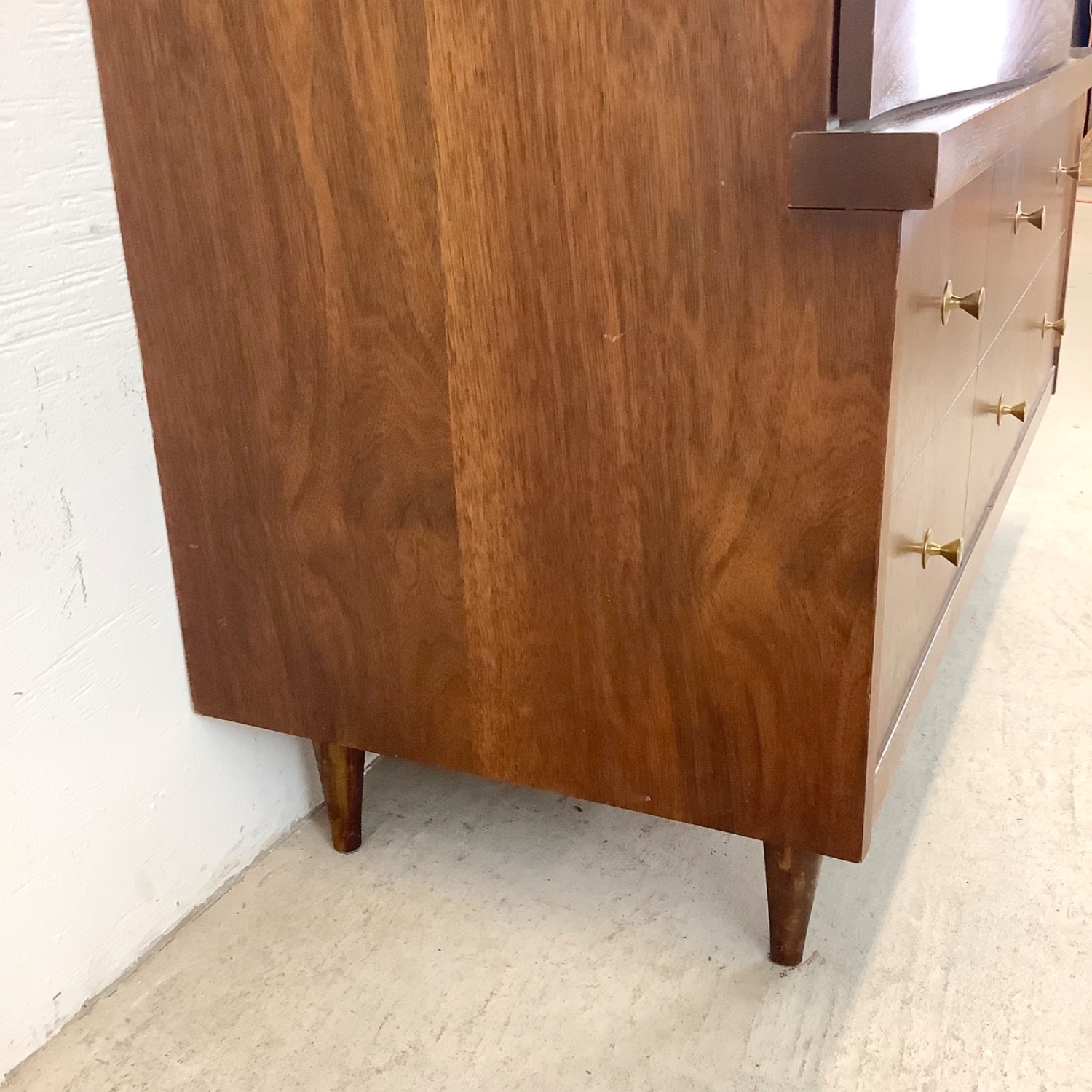 Mid-Century Walnut Highboy Dresser by Bassett - image-9
